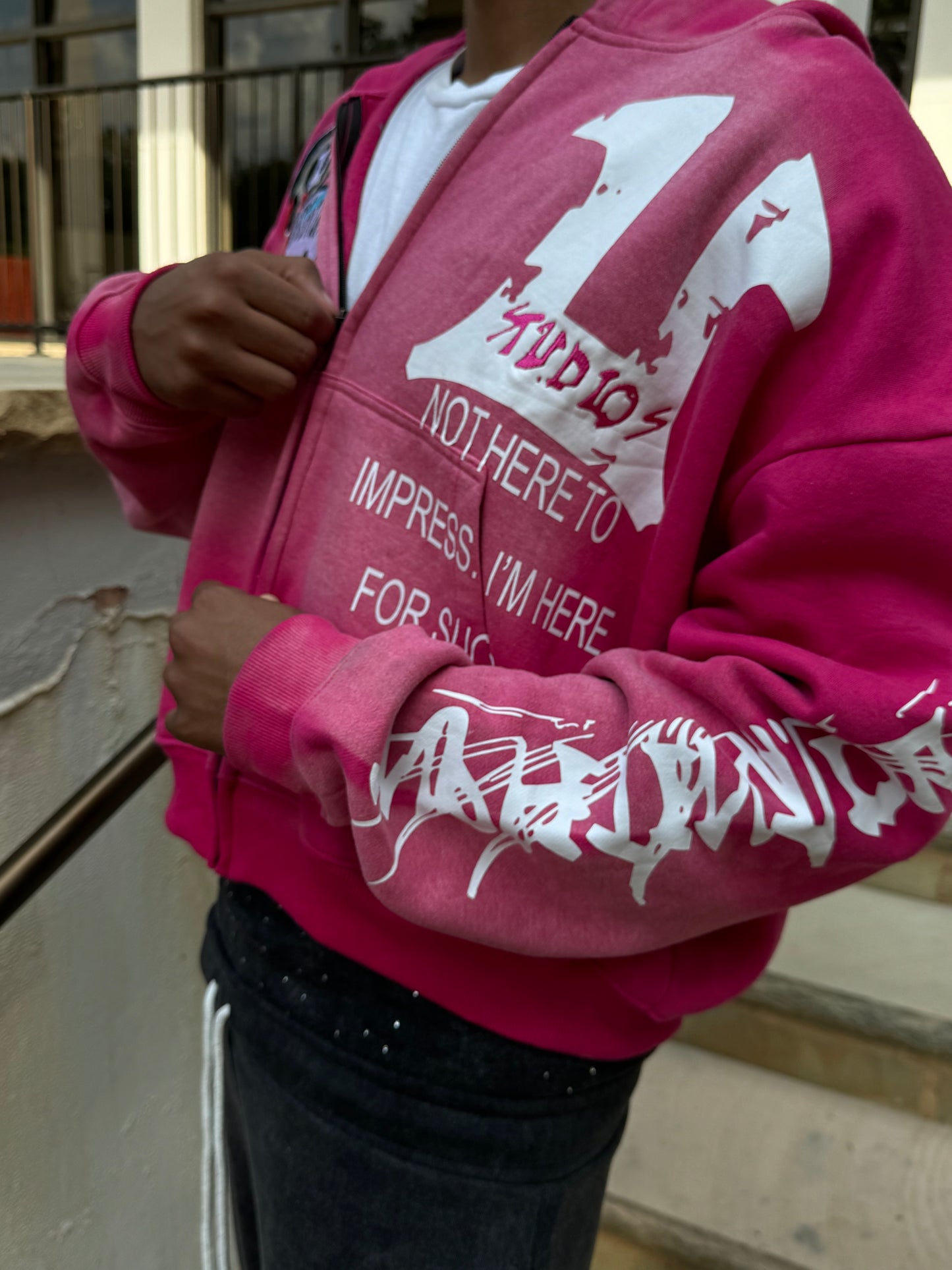 PINK NOUX PATCH HOODIE