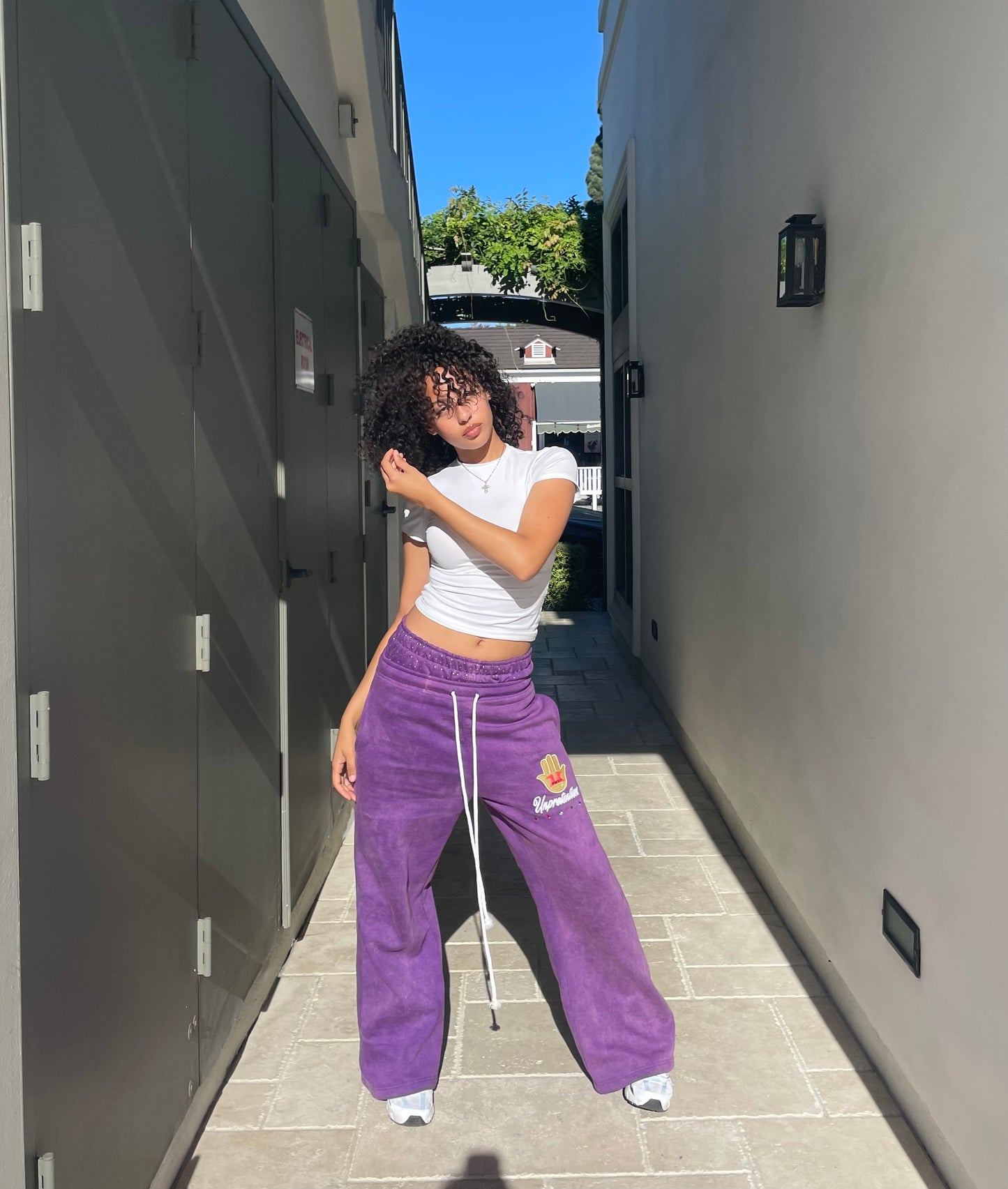 PURPLE TAYLORPORT SWEATS