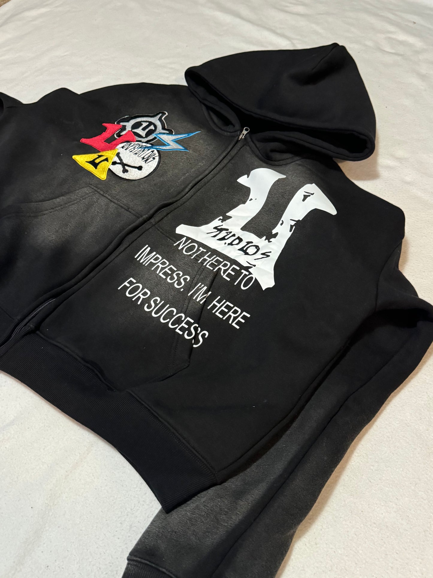 BLACK NOUX PATCH HOODIE