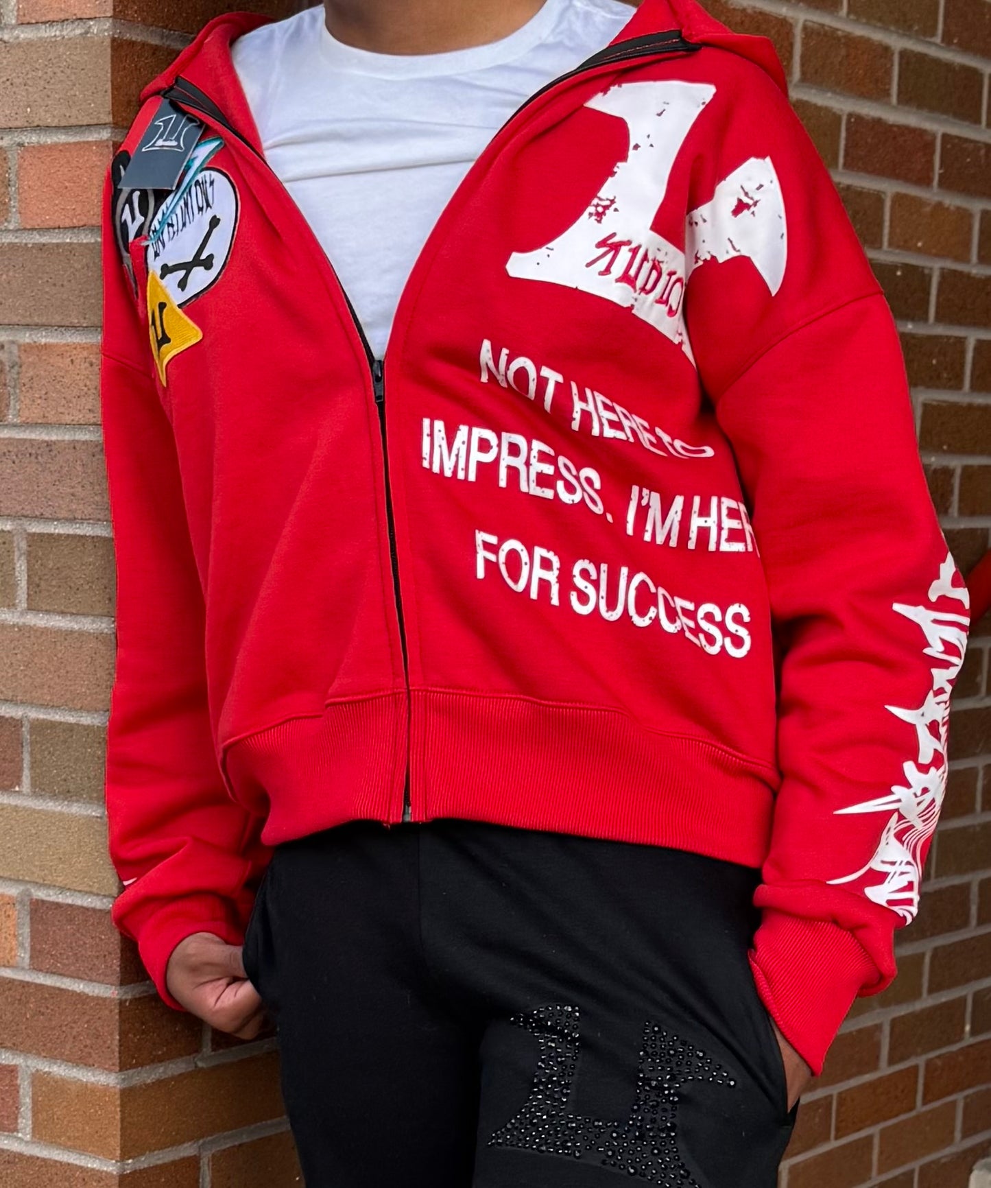 RED NOUX PATCH HOODIE