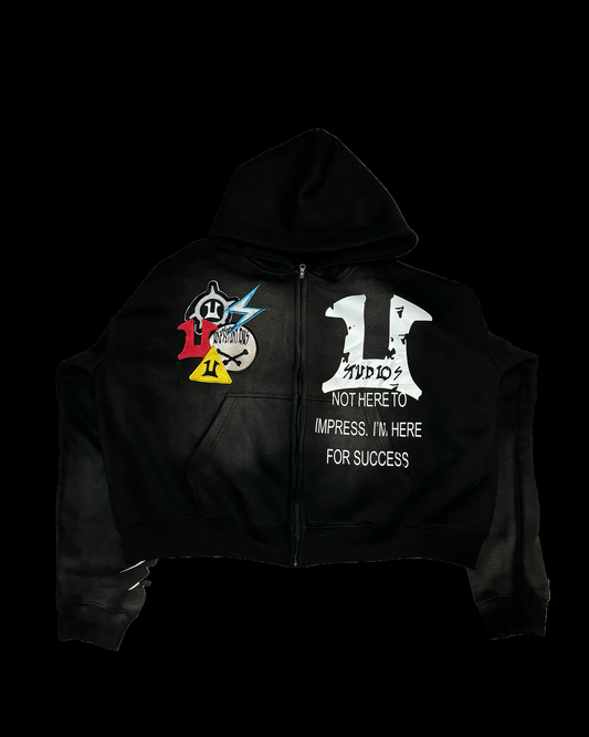 BLACK NOUX PATCH HOODIE